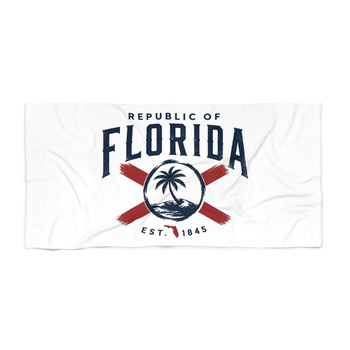 Florida Palm Beach Towel — Republic of Florida Est. 1845 Vintage Coastal Towel
