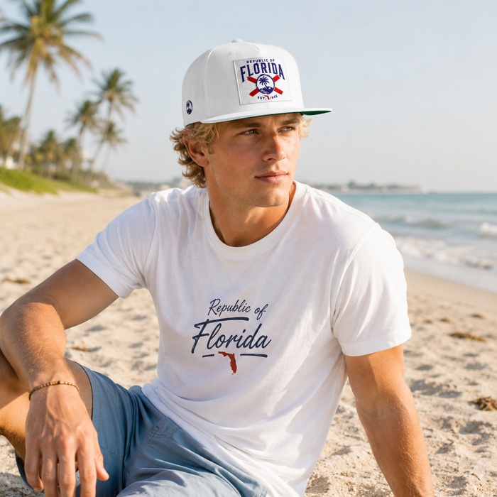 Republic of Florida Embroidered Flat Bill Cap