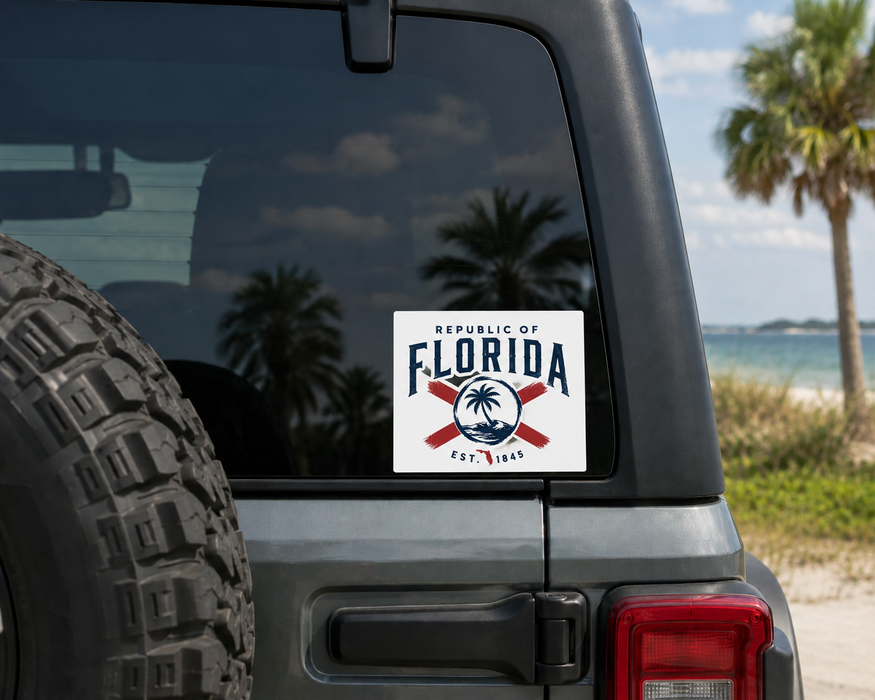 Florida Republic Square Vinyl Decal (Indoor/Outdoor)