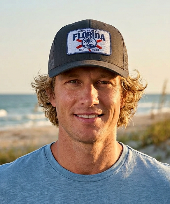 Signature Embroidered Trucker Snapback Cap