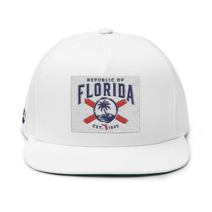 Florida Palm Beach Embroidered Flat Bill Cap