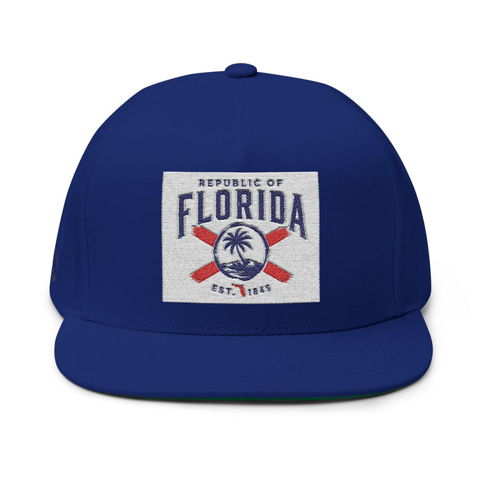 Florida Palm Beach Embroidered Flat Bill Cap